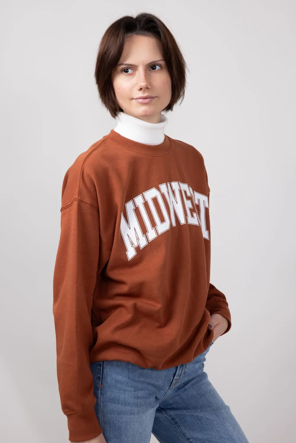 1897 Active Midwest Fleece Sweatshirt for Women in Rust | GT852-RUST