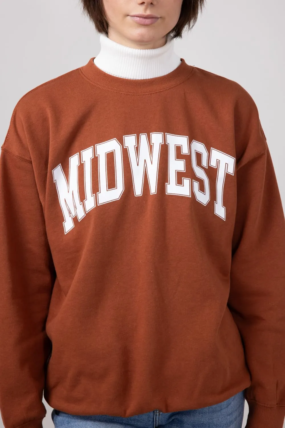 1897 Active Midwest Fleece Sweatshirt for Women in Rust | GT852-RUST