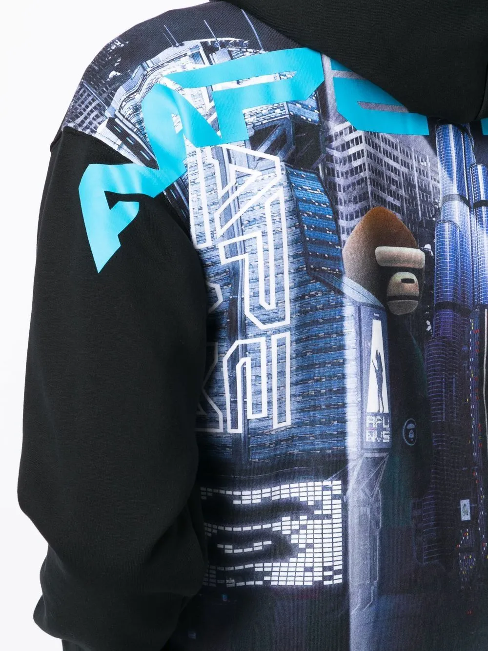AAPE BY *A BATHING APE® graphic logo-patch zip-up hoodie