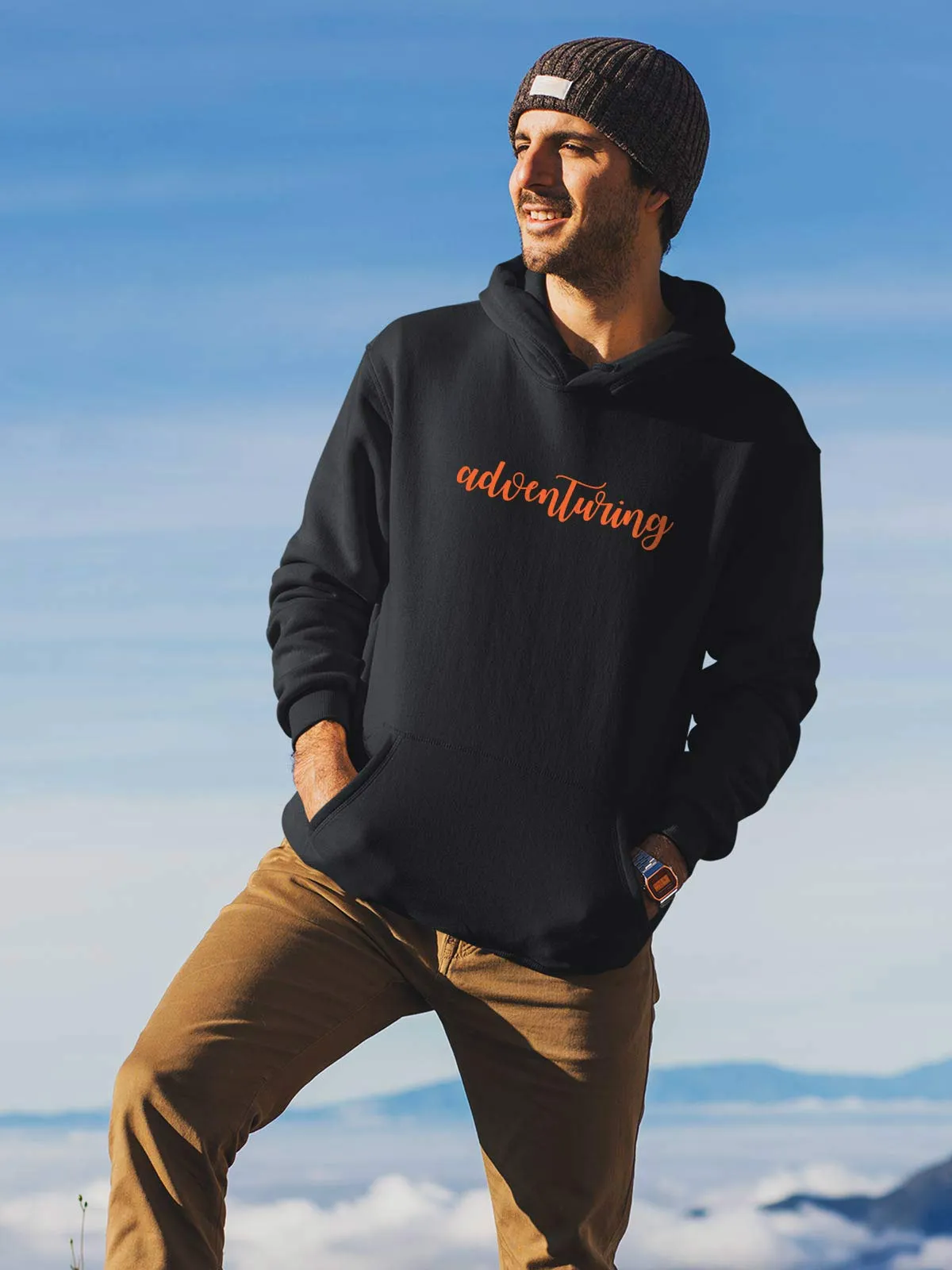 Adventuring Printed Cotton Hoodie for Men & Women