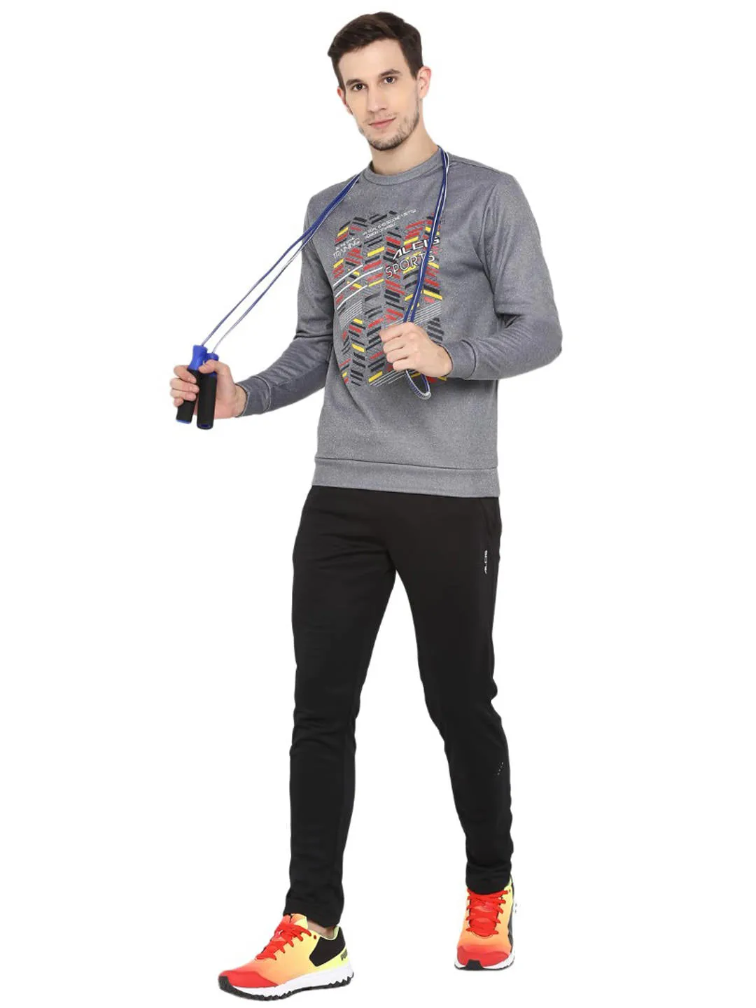 Alcis Men Printed Grey Sweatshirts