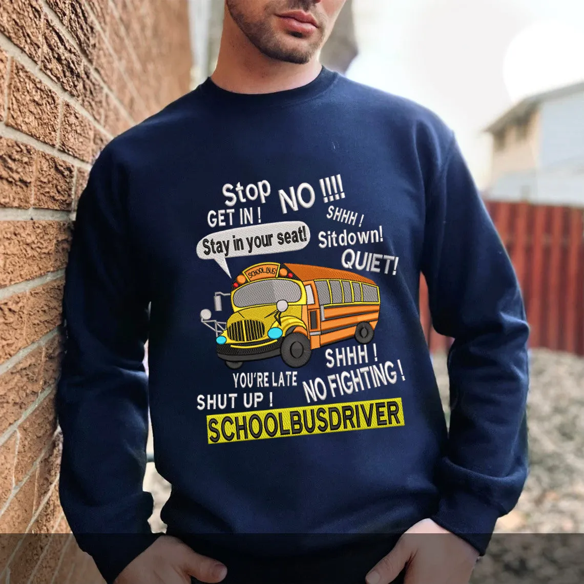 All About That Bus Embroidered Sweatshirt - Embroidered Hoodie Tad