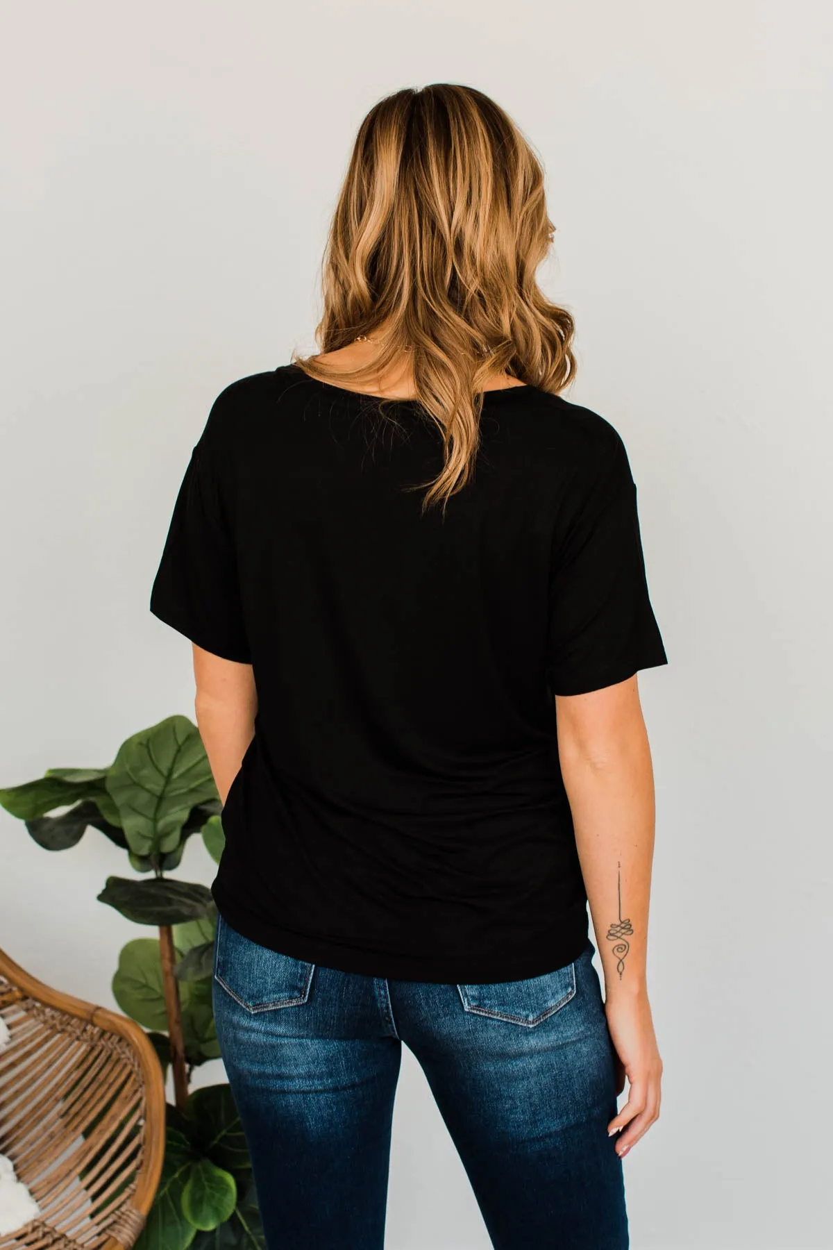 Always Essential V-Neck Top- Black