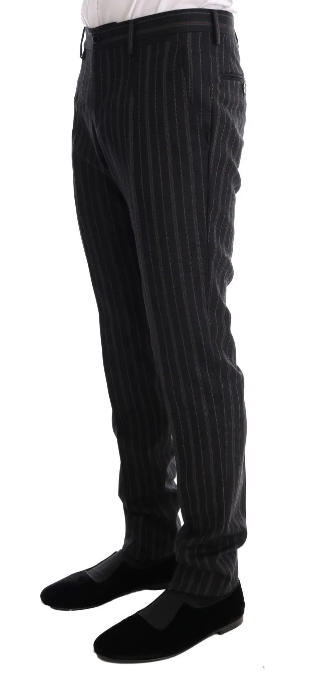 Black Striped Double Breasted 3 Piece Suit