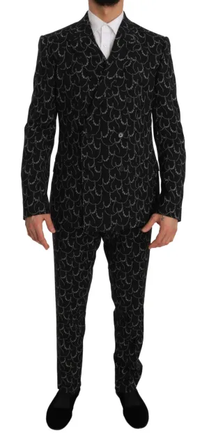 Black Wool MARTINI Slim Double Breasted Suit