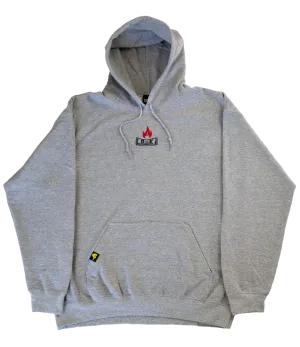 BOX LOGO - Grey/Deep-Red - Embroidered Hoodie