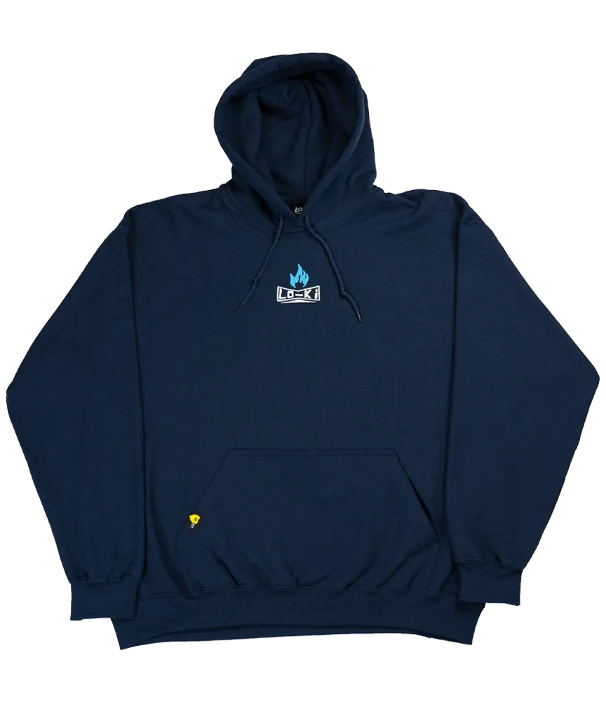 BOX LOGO - Navy/Teal - Embroidered Hoodie