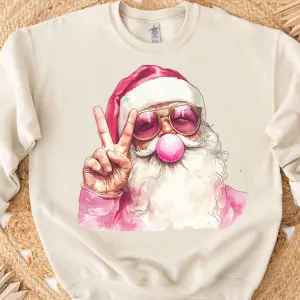 Bubblegum Santa Tan Sweatshirt (FINAL SALE)