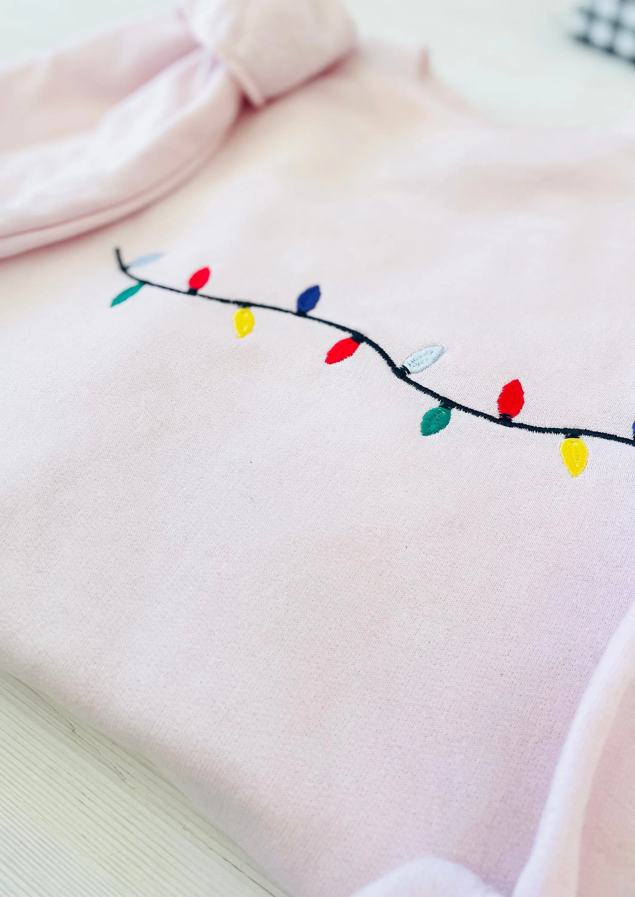 Christmas Lights Embroidered Sweatshirt