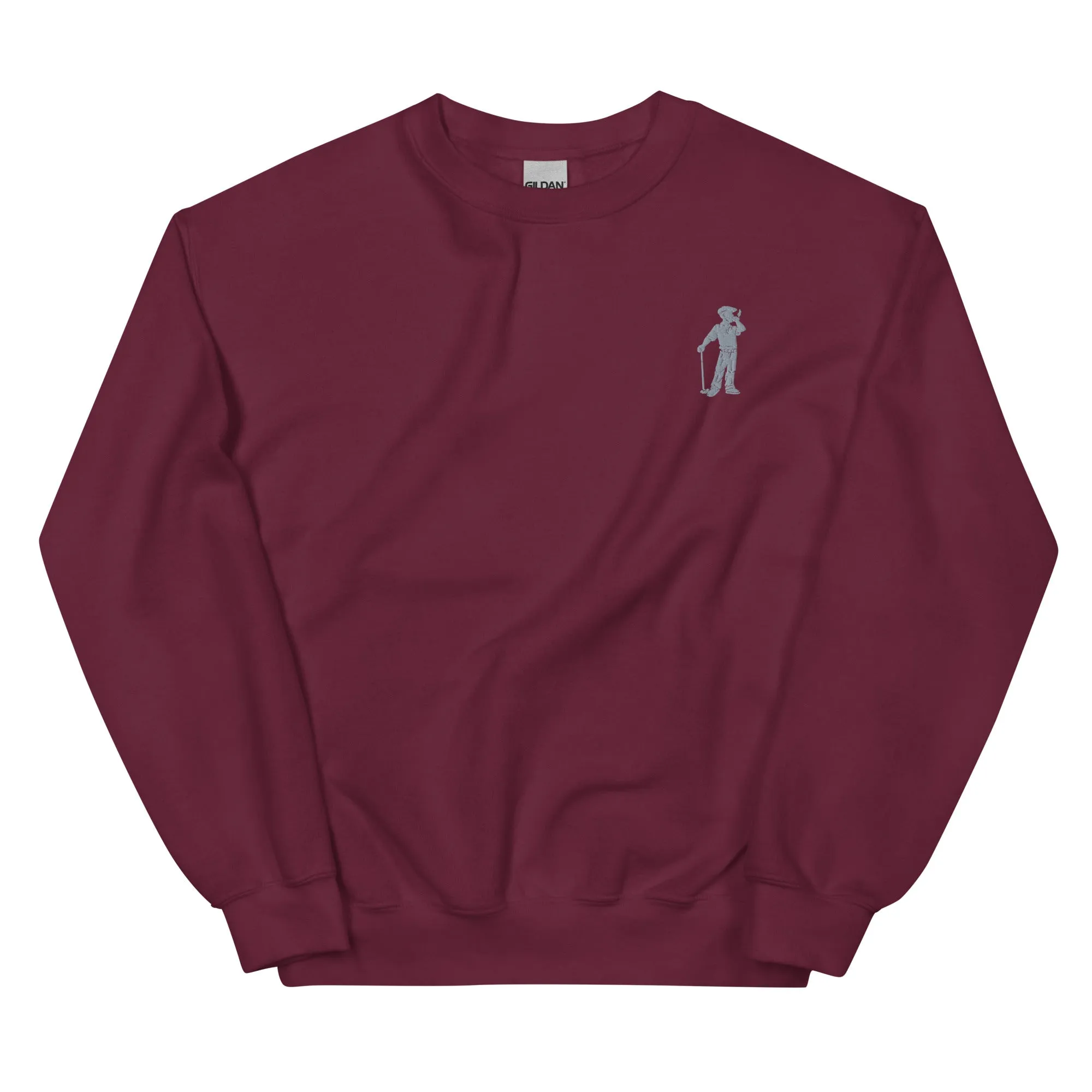 Cigar Golfer Embroidered Sweatshirt - Grey