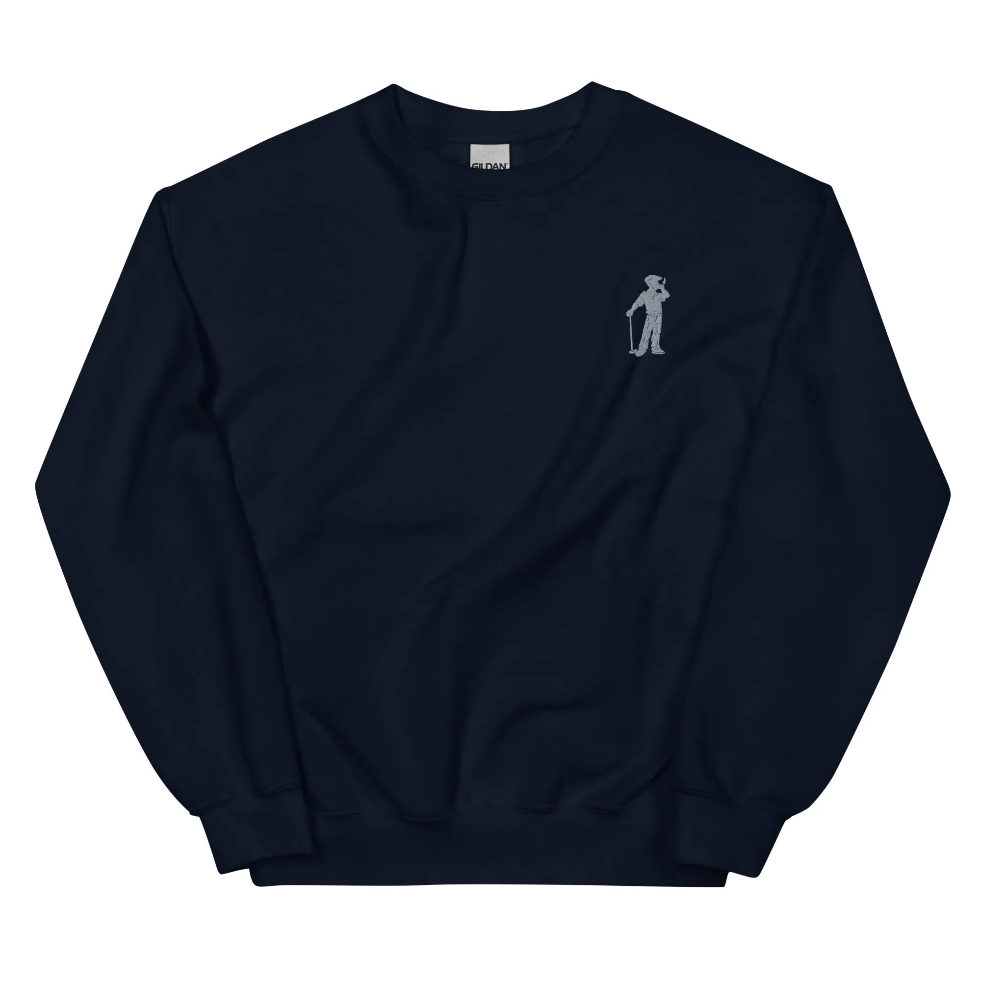 Cigar Golfer Embroidered Sweatshirt - Grey