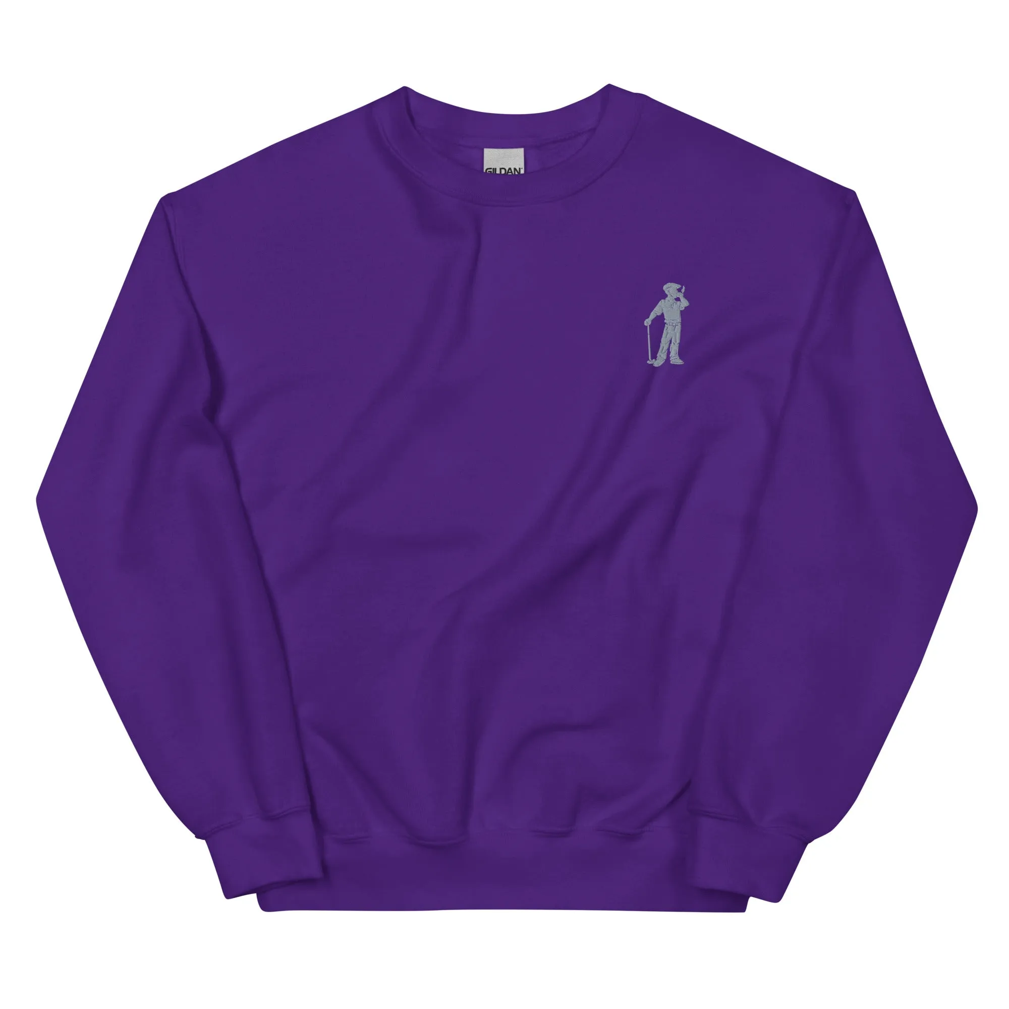 Cigar Golfer Embroidered Sweatshirt - Grey