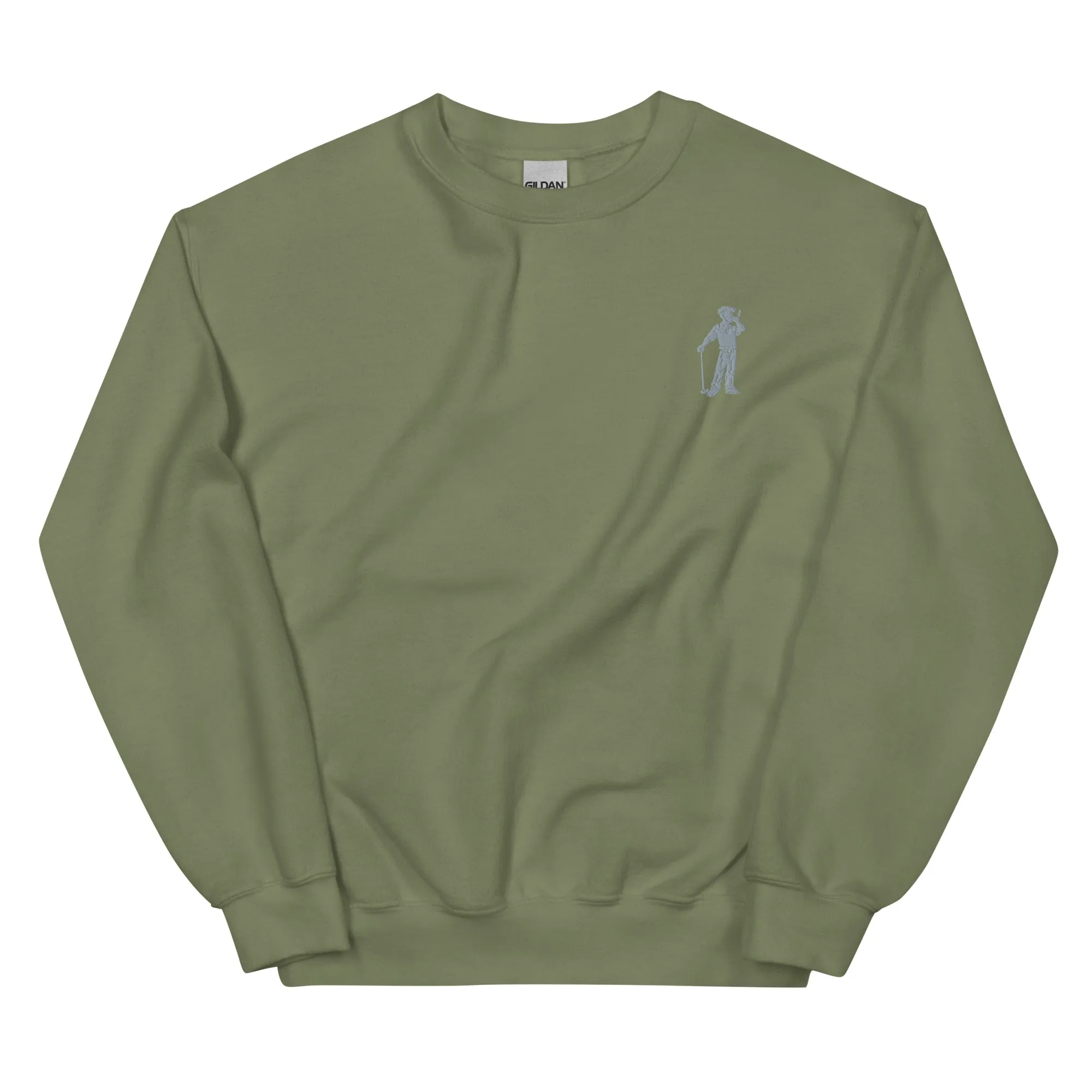 Cigar Golfer Embroidered Sweatshirt - Grey