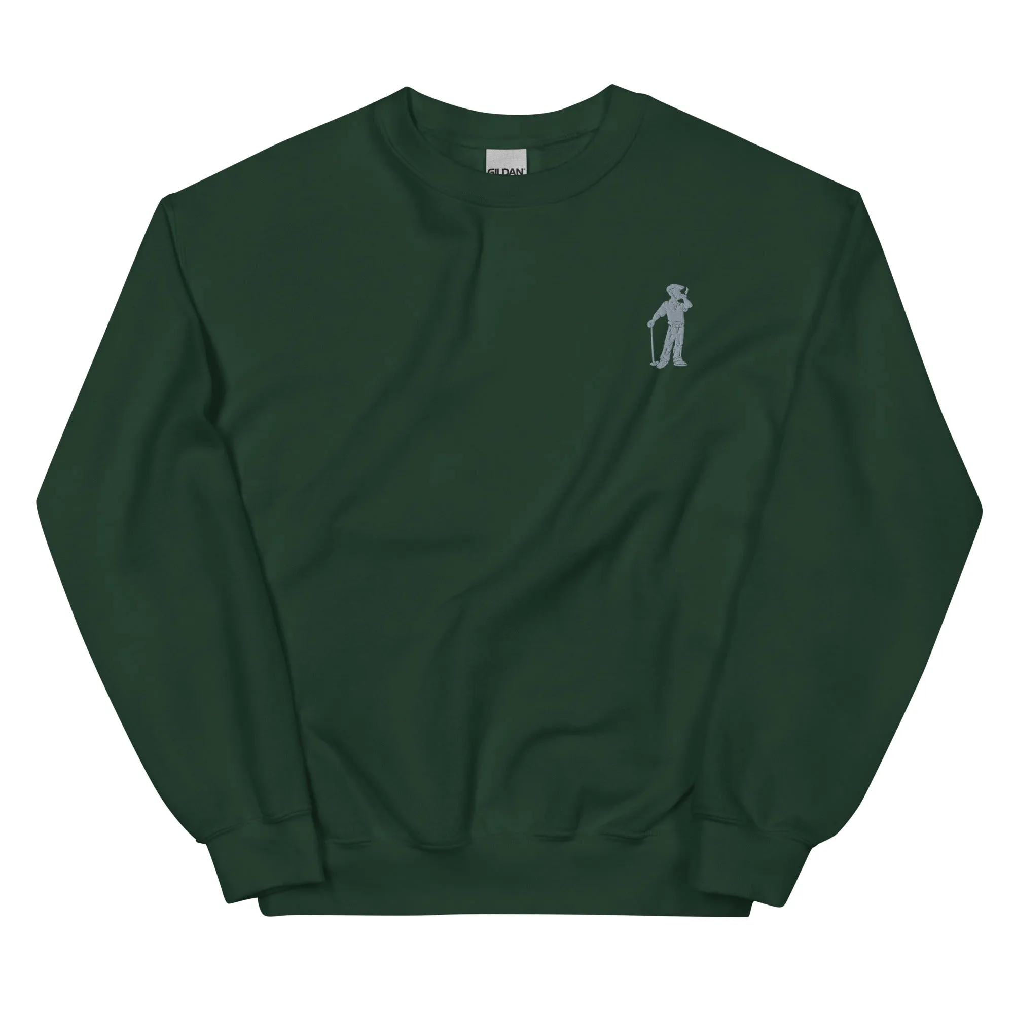 Cigar Golfer Embroidered Sweatshirt - Grey