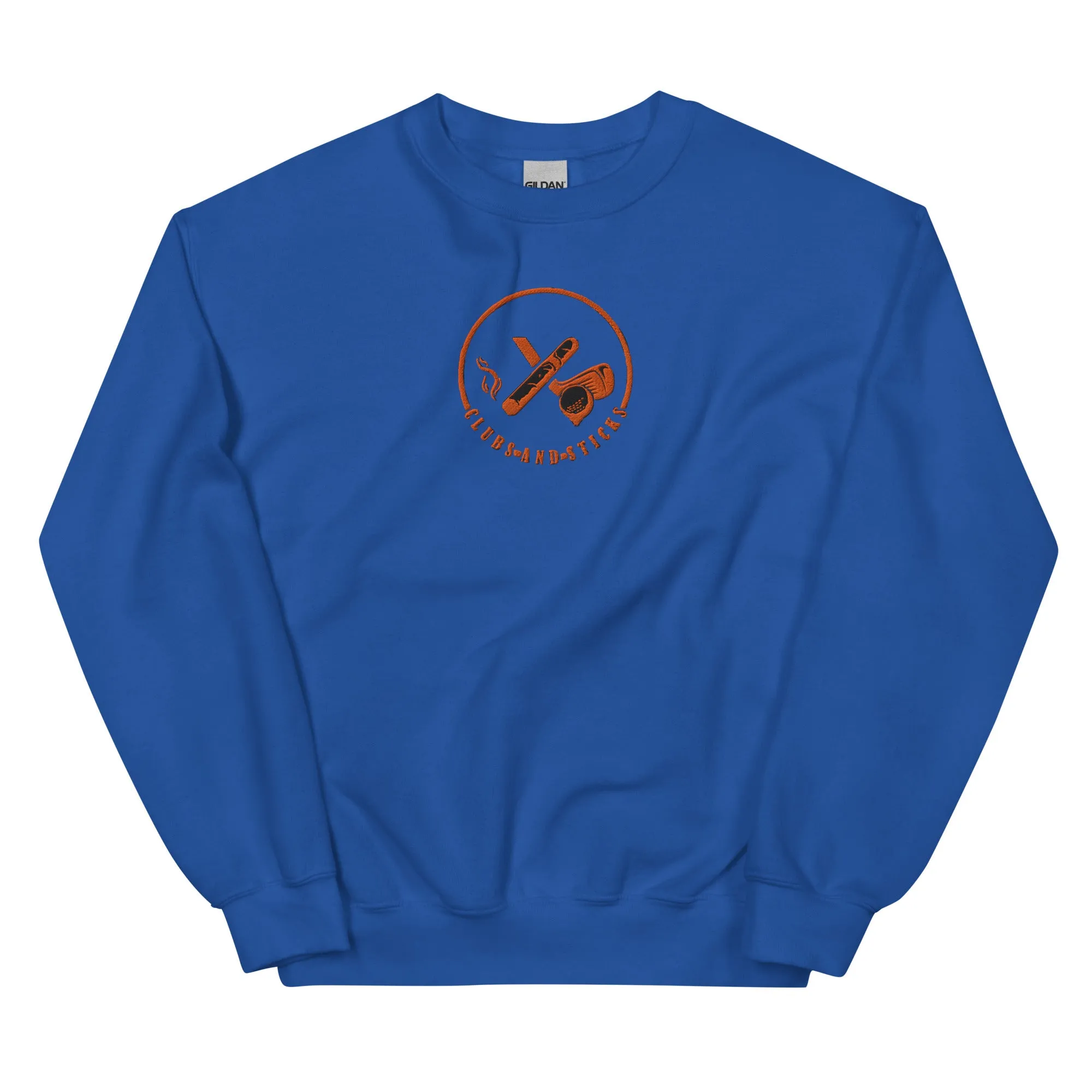 Clubs and Sticks Embroidered Sweatshirt - Orange