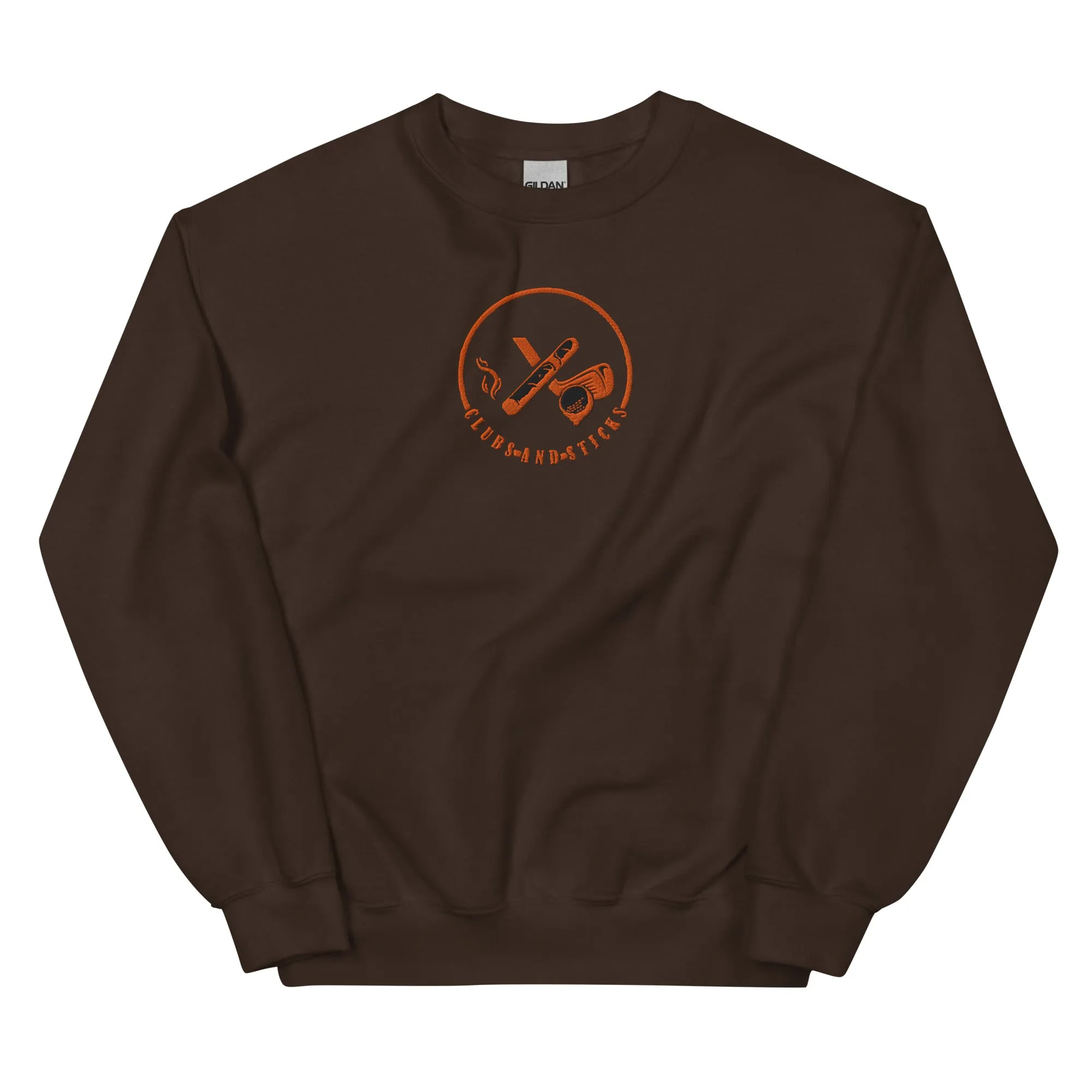 Clubs and Sticks Embroidered Sweatshirt - Orange