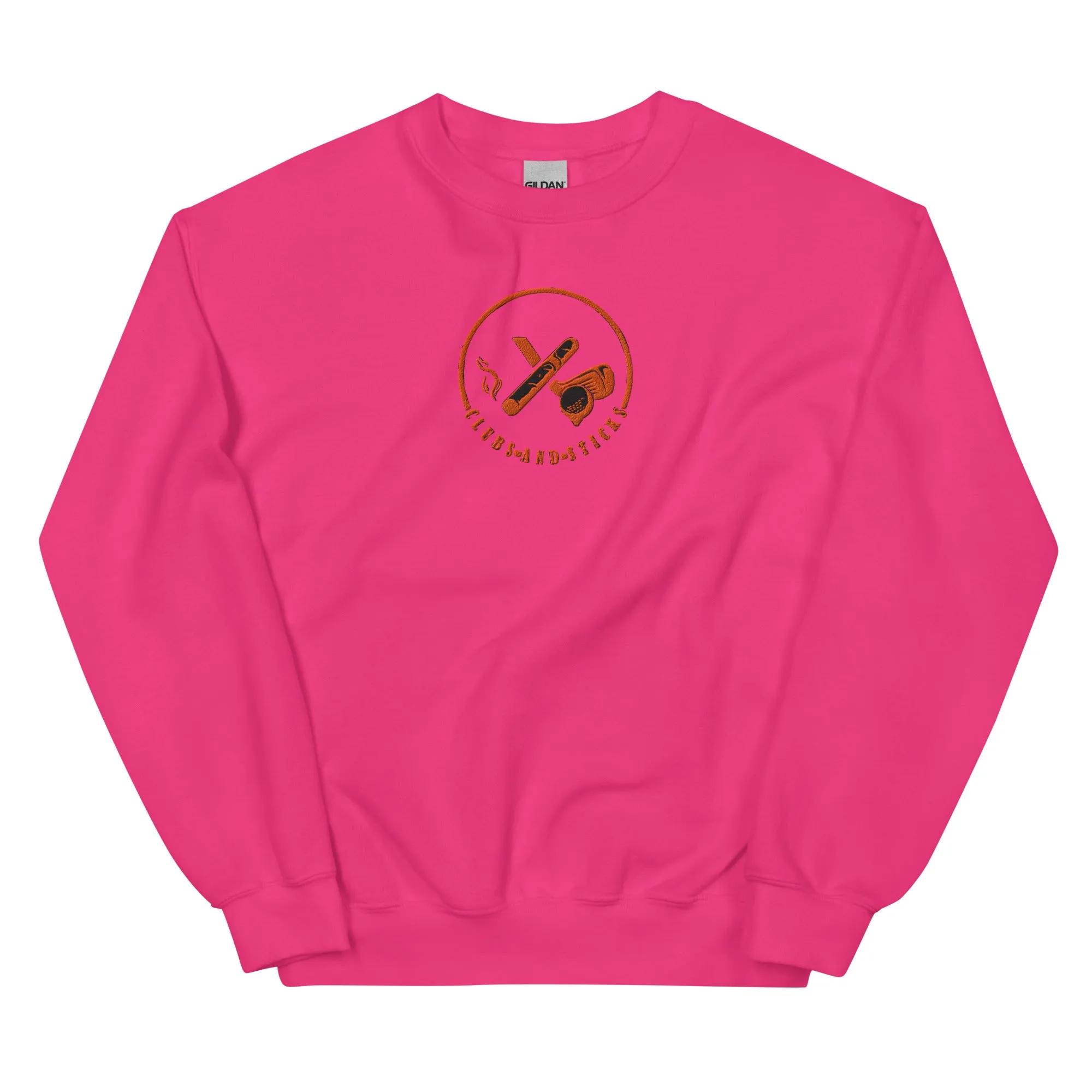 Clubs and Sticks Embroidered Sweatshirt - Orange
