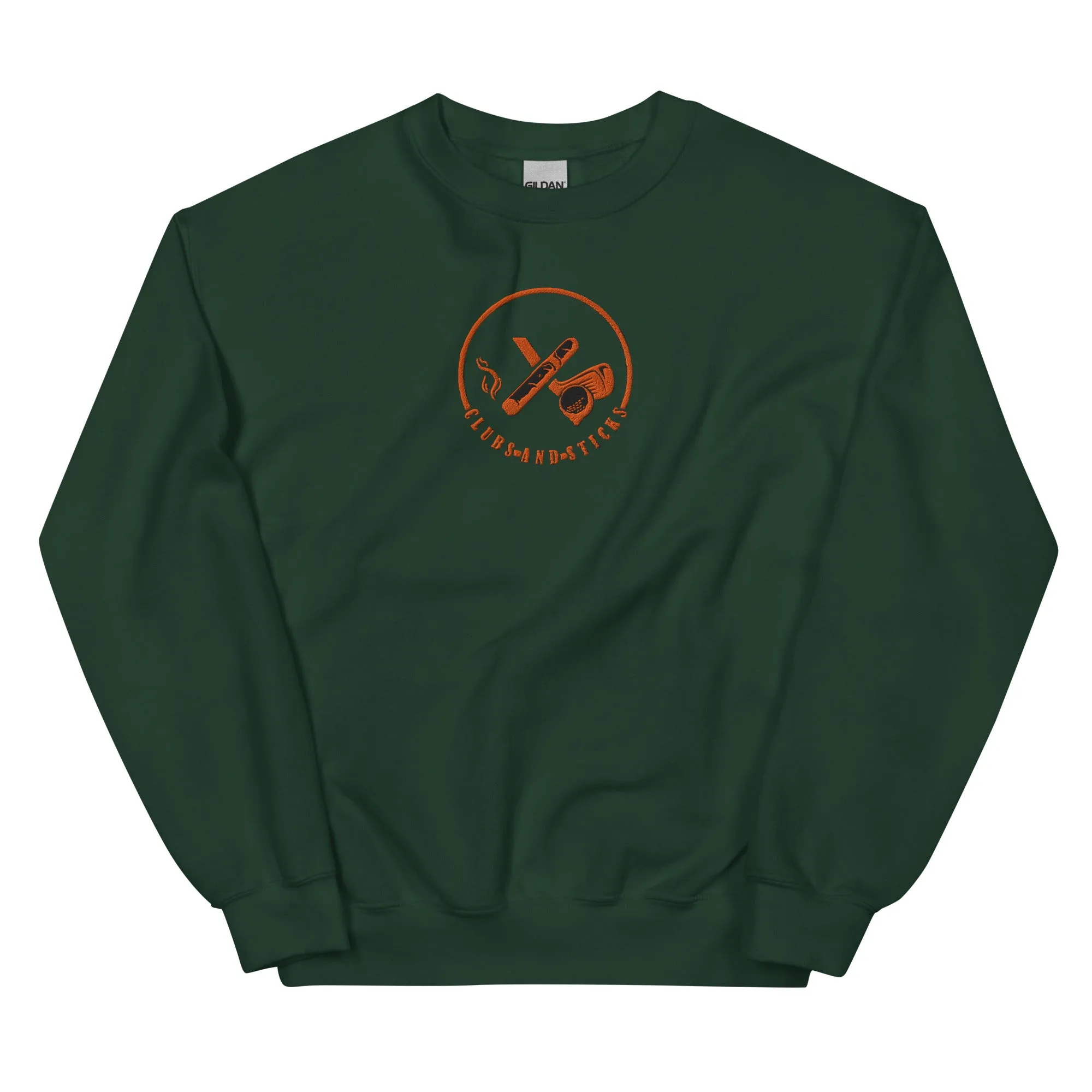 Clubs and Sticks Embroidered Sweatshirt - Orange