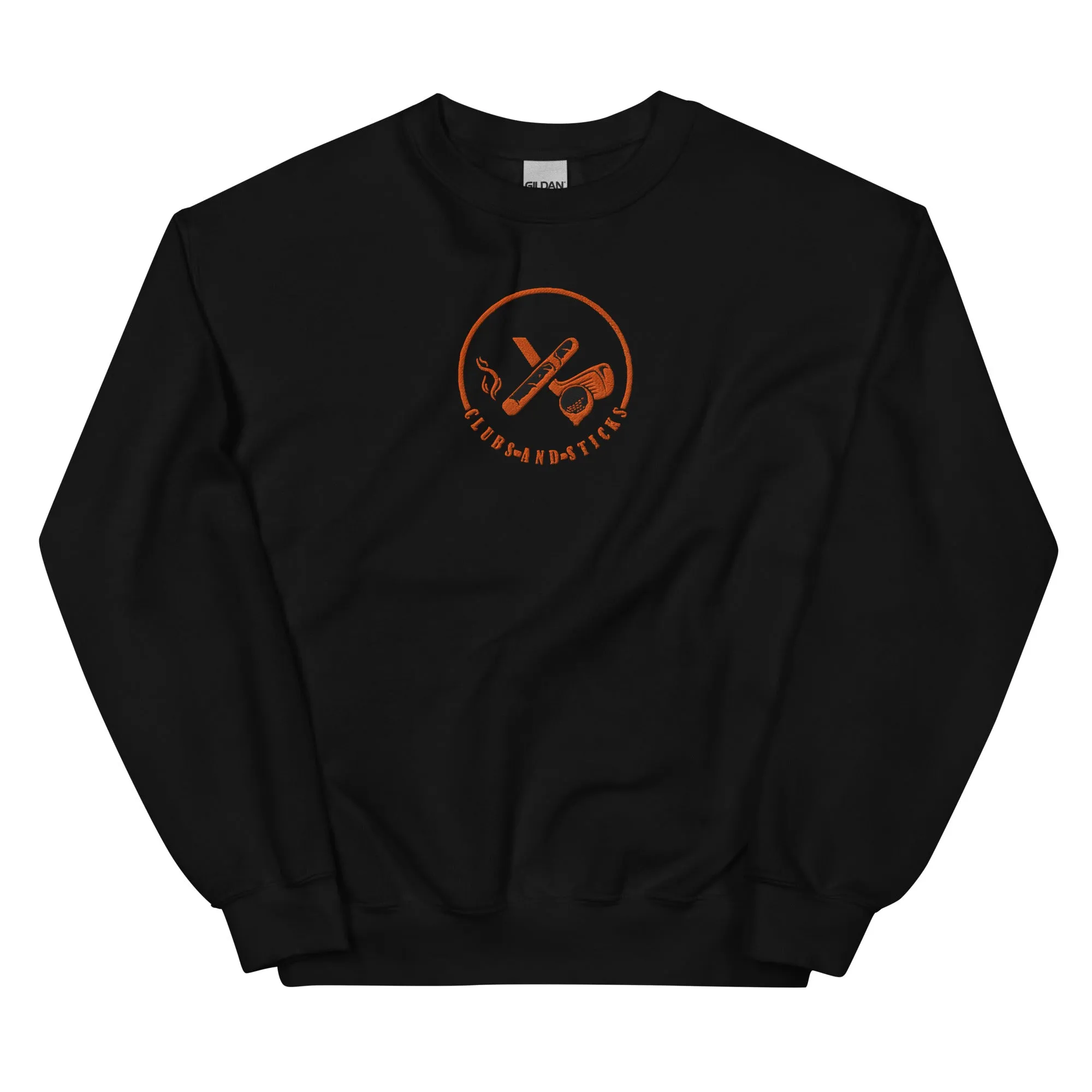 Clubs and Sticks Embroidered Sweatshirt - Orange
