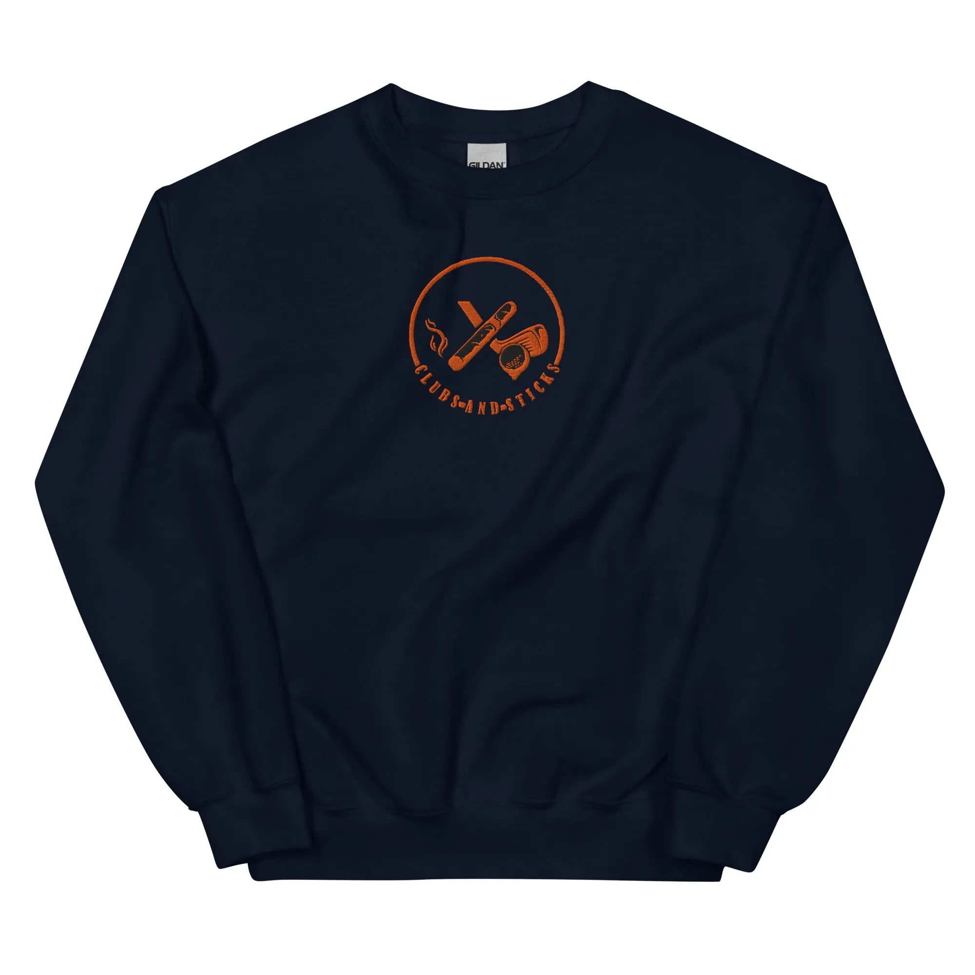 Clubs and Sticks Embroidered Sweatshirt - Orange