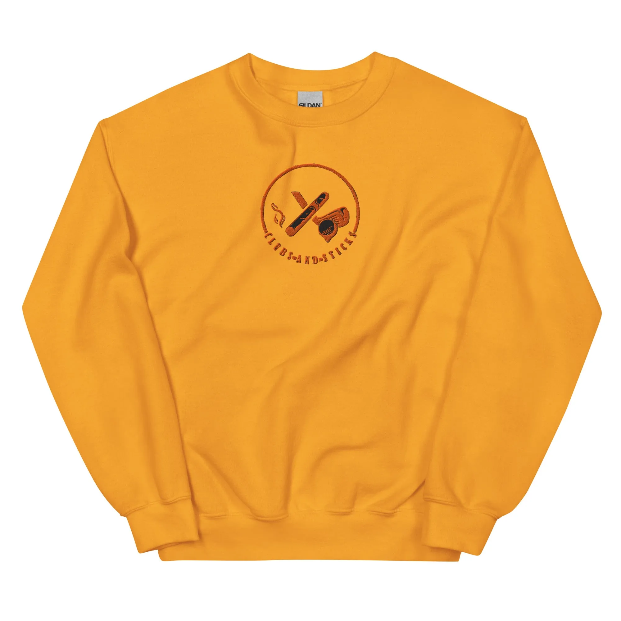 Clubs and Sticks Embroidered Sweatshirt - Orange