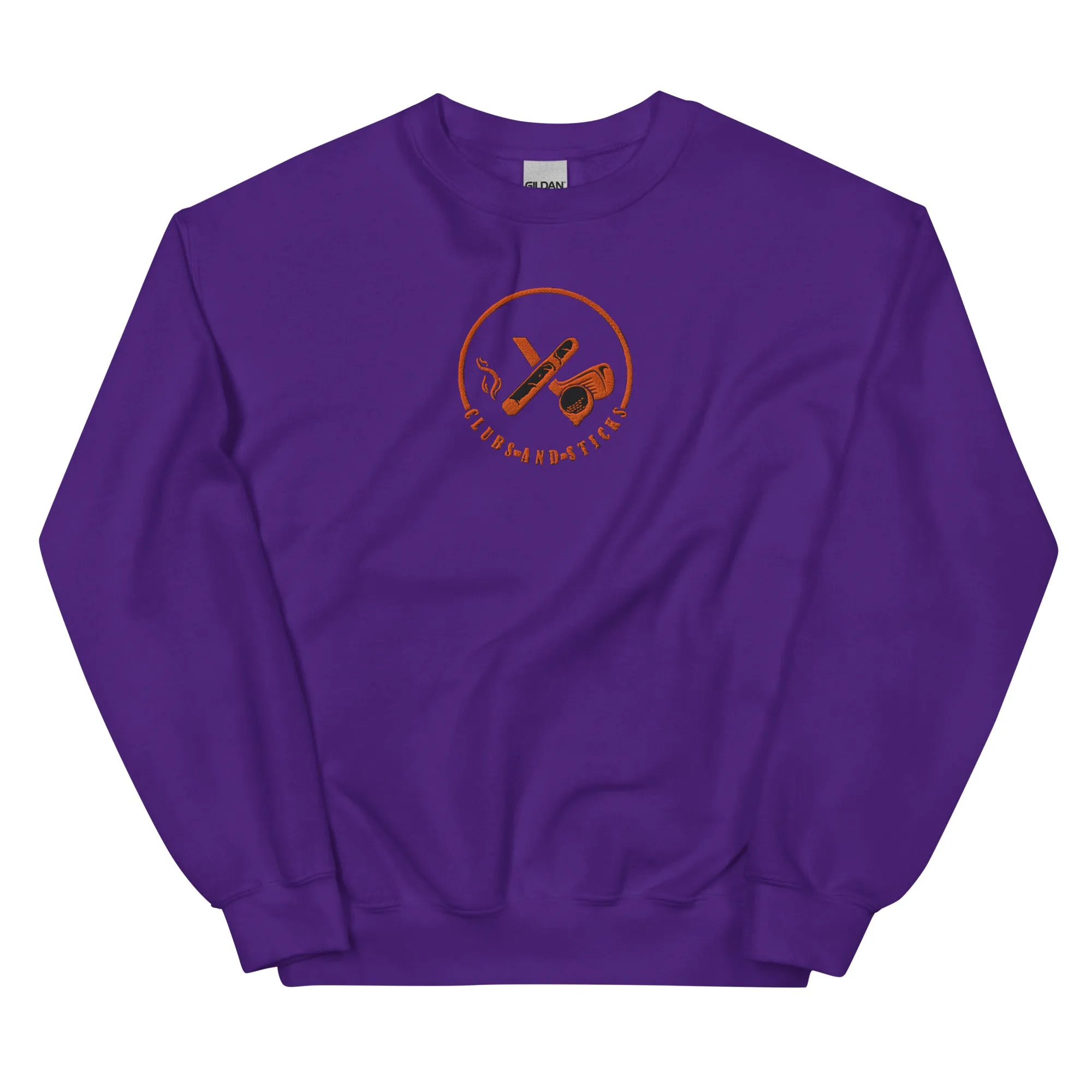 Clubs and Sticks Embroidered Sweatshirt - Orange