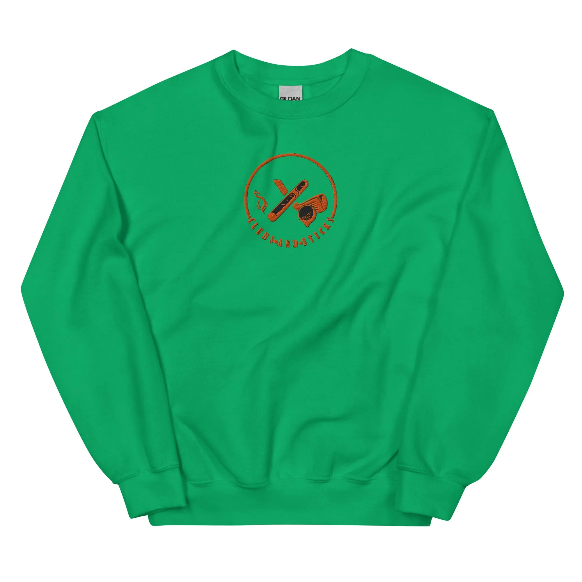 Clubs and Sticks Embroidered Sweatshirt - Orange