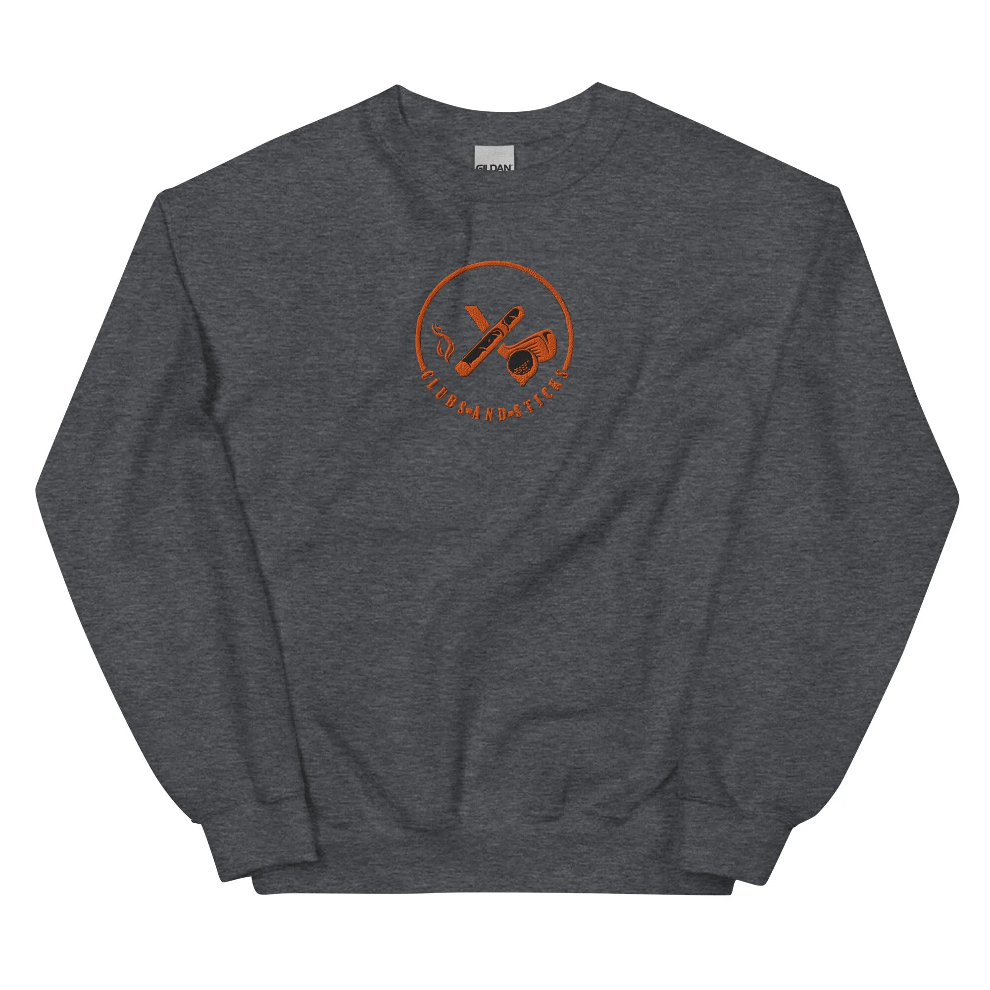 Clubs and Sticks Embroidered Sweatshirt - Orange