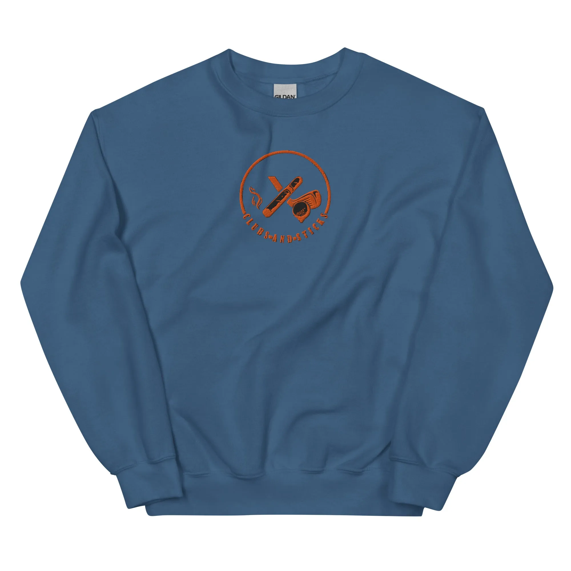 Clubs and Sticks Embroidered Sweatshirt - Orange