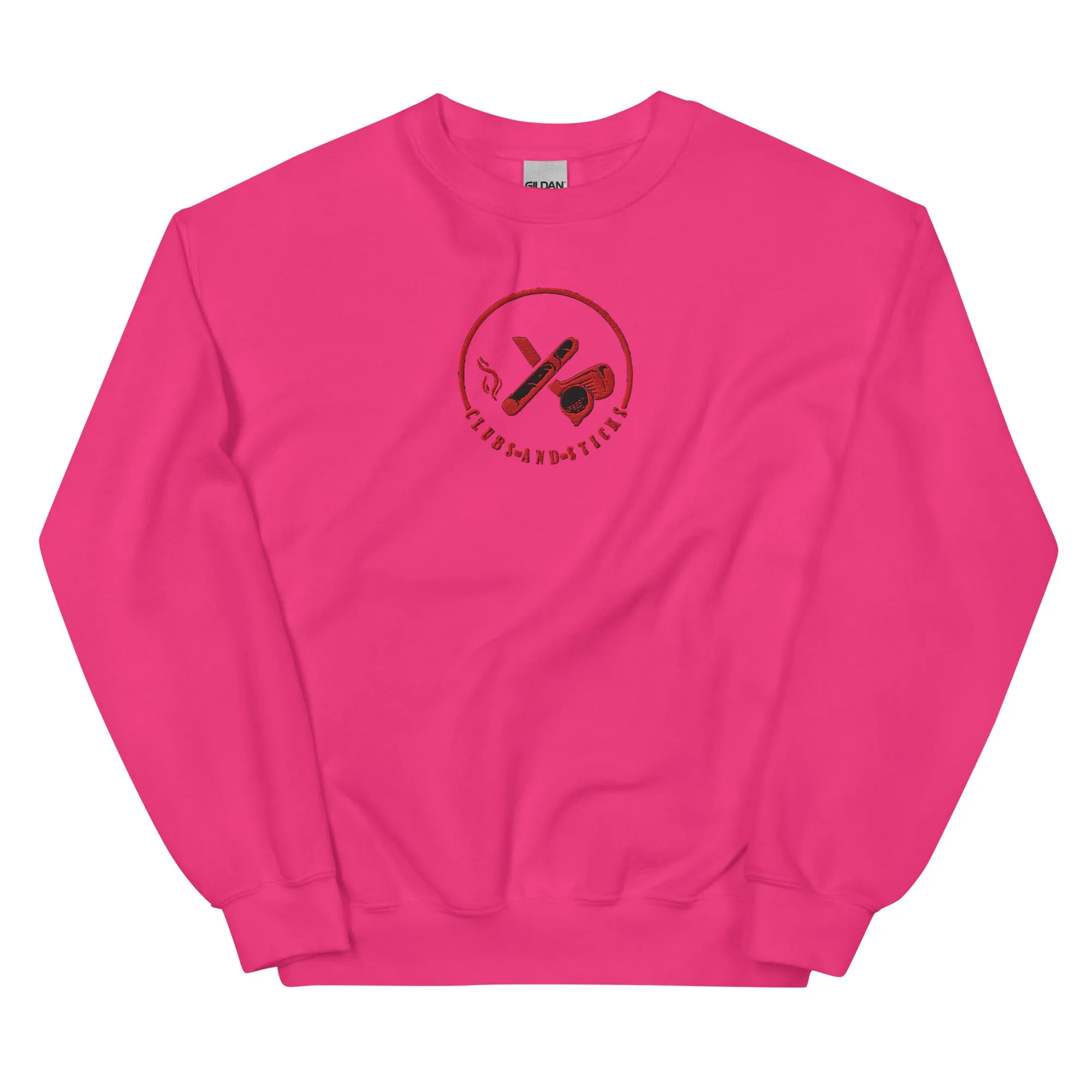 Clubs and Sticks Embroidered Sweatshirt - Red