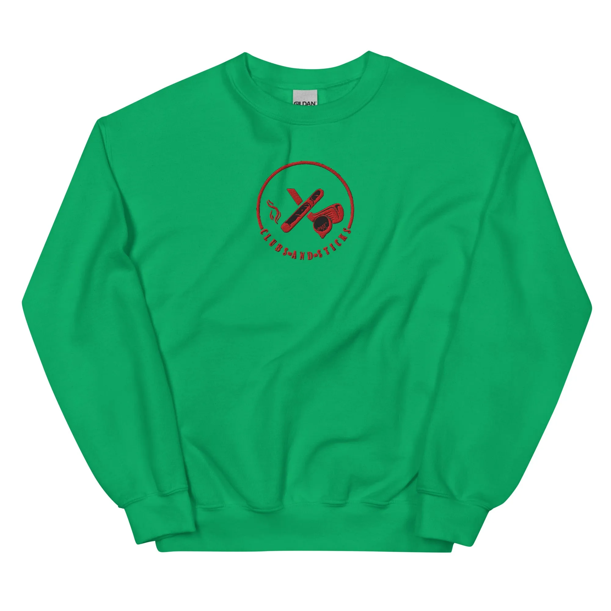Clubs and Sticks Embroidered Sweatshirt - Red