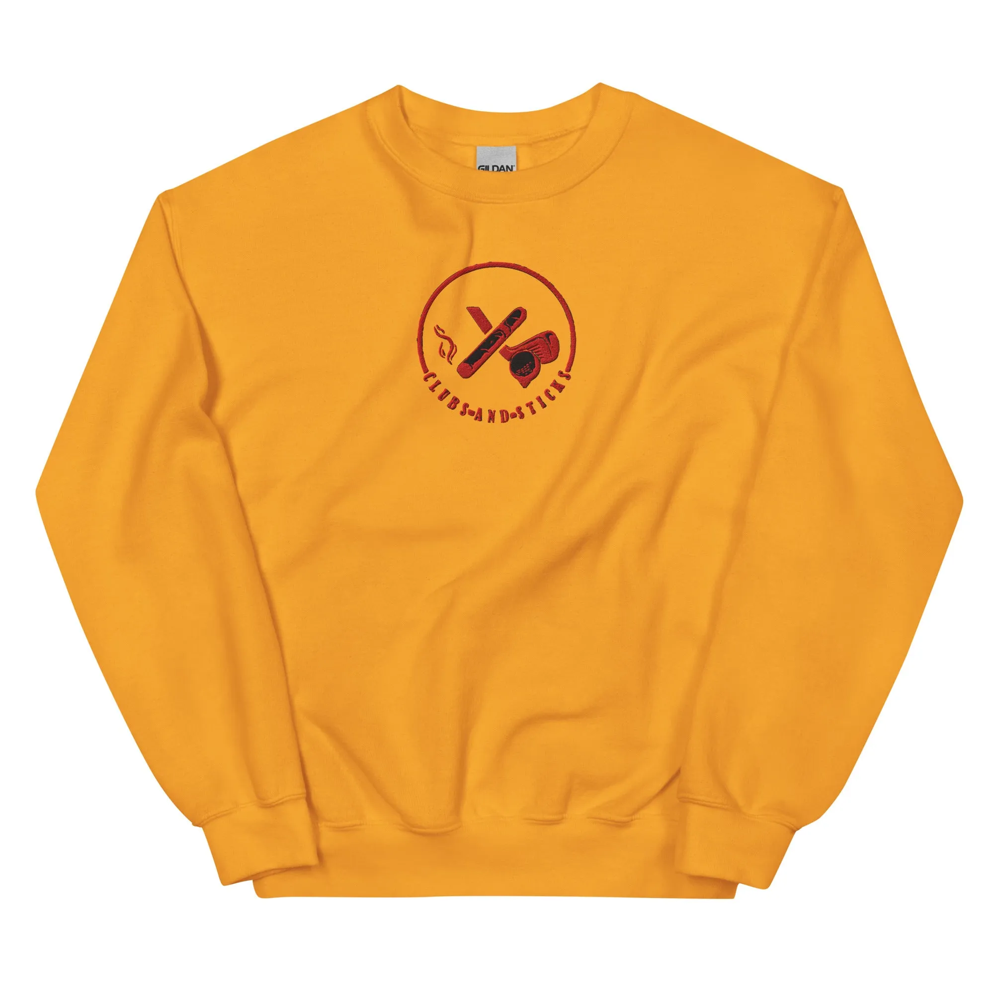 Clubs and Sticks Embroidered Sweatshirt - Red