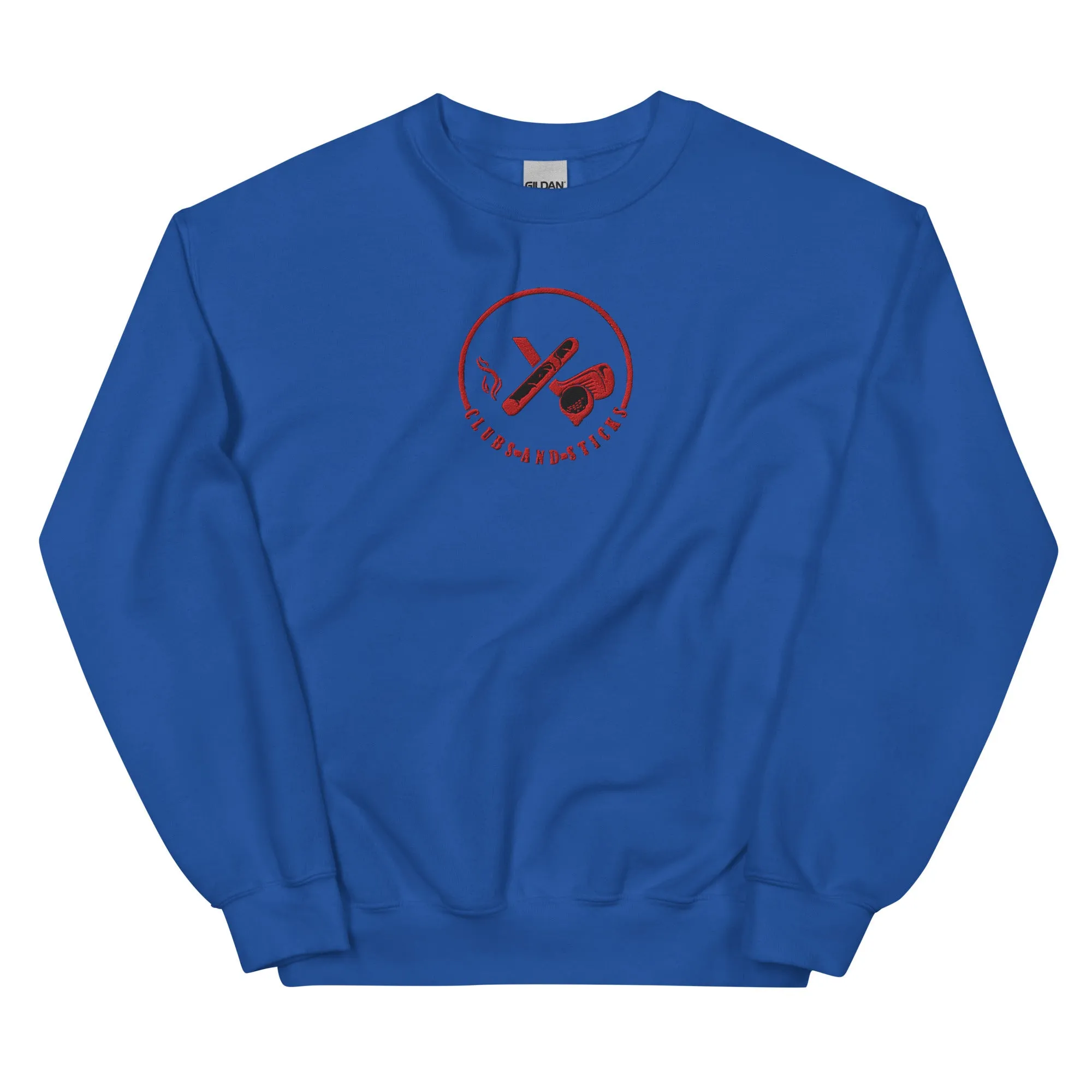 Clubs and Sticks Embroidered Sweatshirt - Red