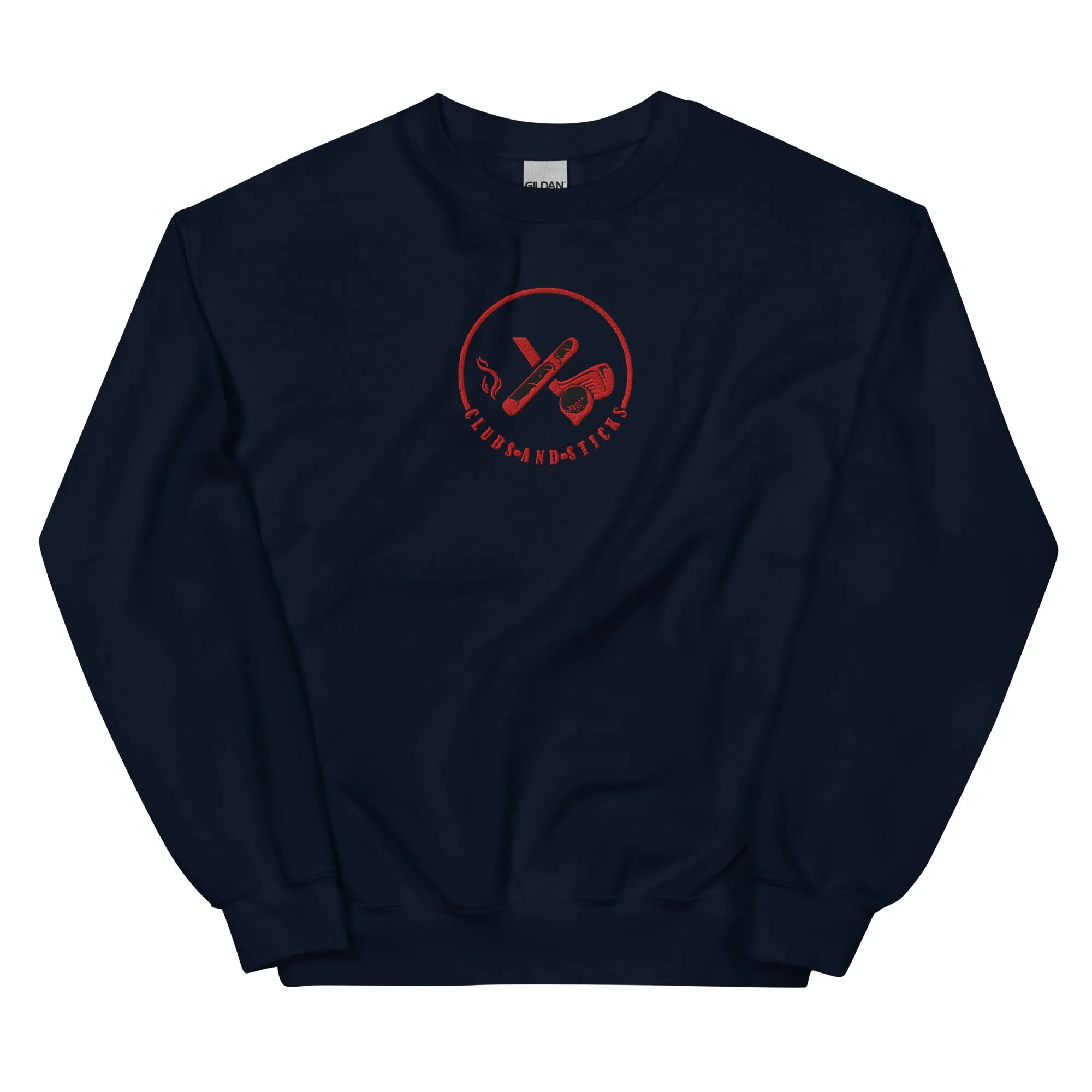 Clubs and Sticks Embroidered Sweatshirt - Red