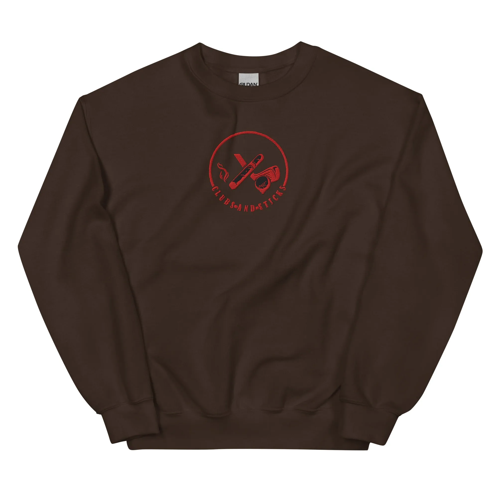 Clubs and Sticks Embroidered Sweatshirt - Red