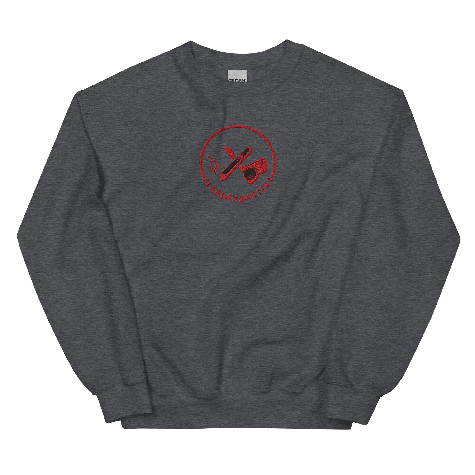 Clubs and Sticks Embroidered Sweatshirt - Red