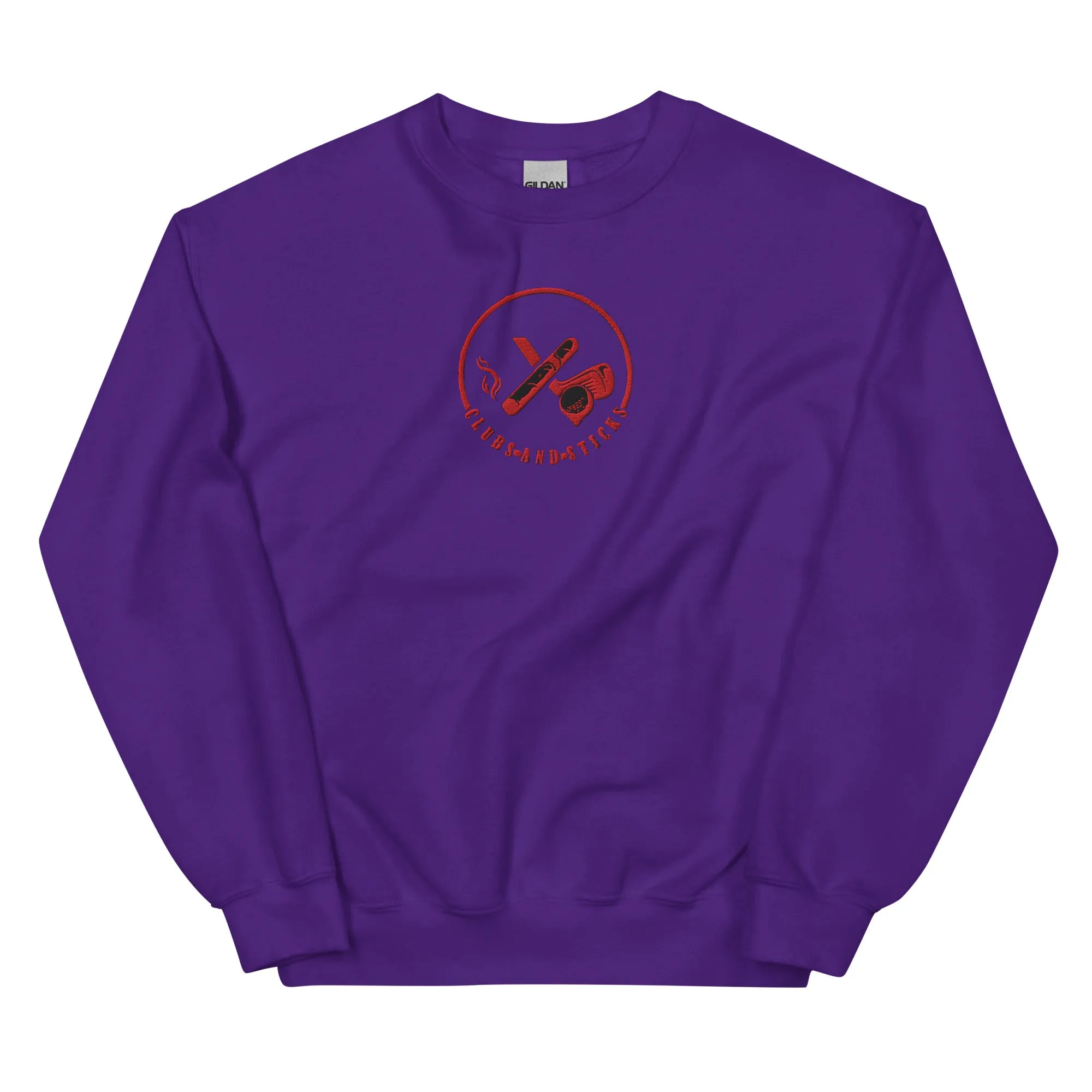 Clubs and Sticks Embroidered Sweatshirt - Red