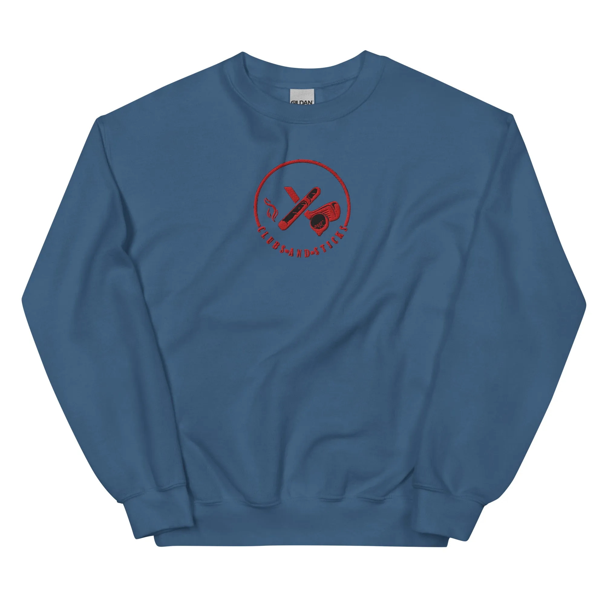 Clubs and Sticks Embroidered Sweatshirt - Red