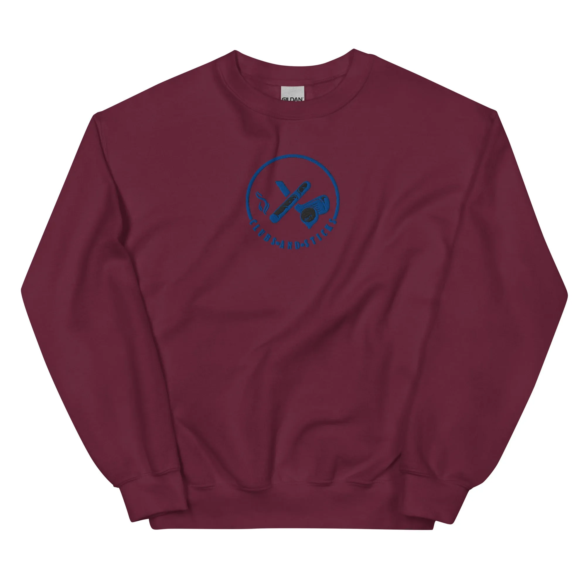 Clubs and Sticks Embroidered Sweatshirt - Royal Blue