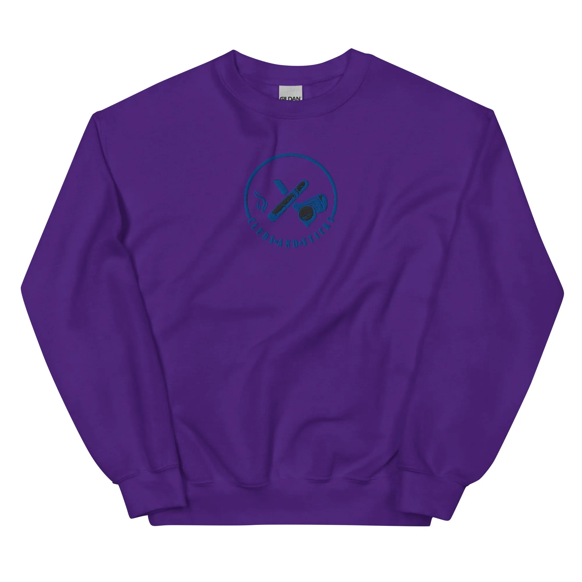 Clubs and Sticks Embroidered Sweatshirt - Royal Blue
