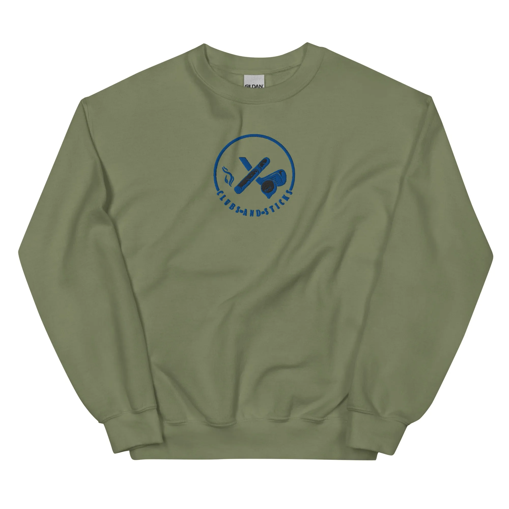 Clubs and Sticks Embroidered Sweatshirt - Royal Blue
