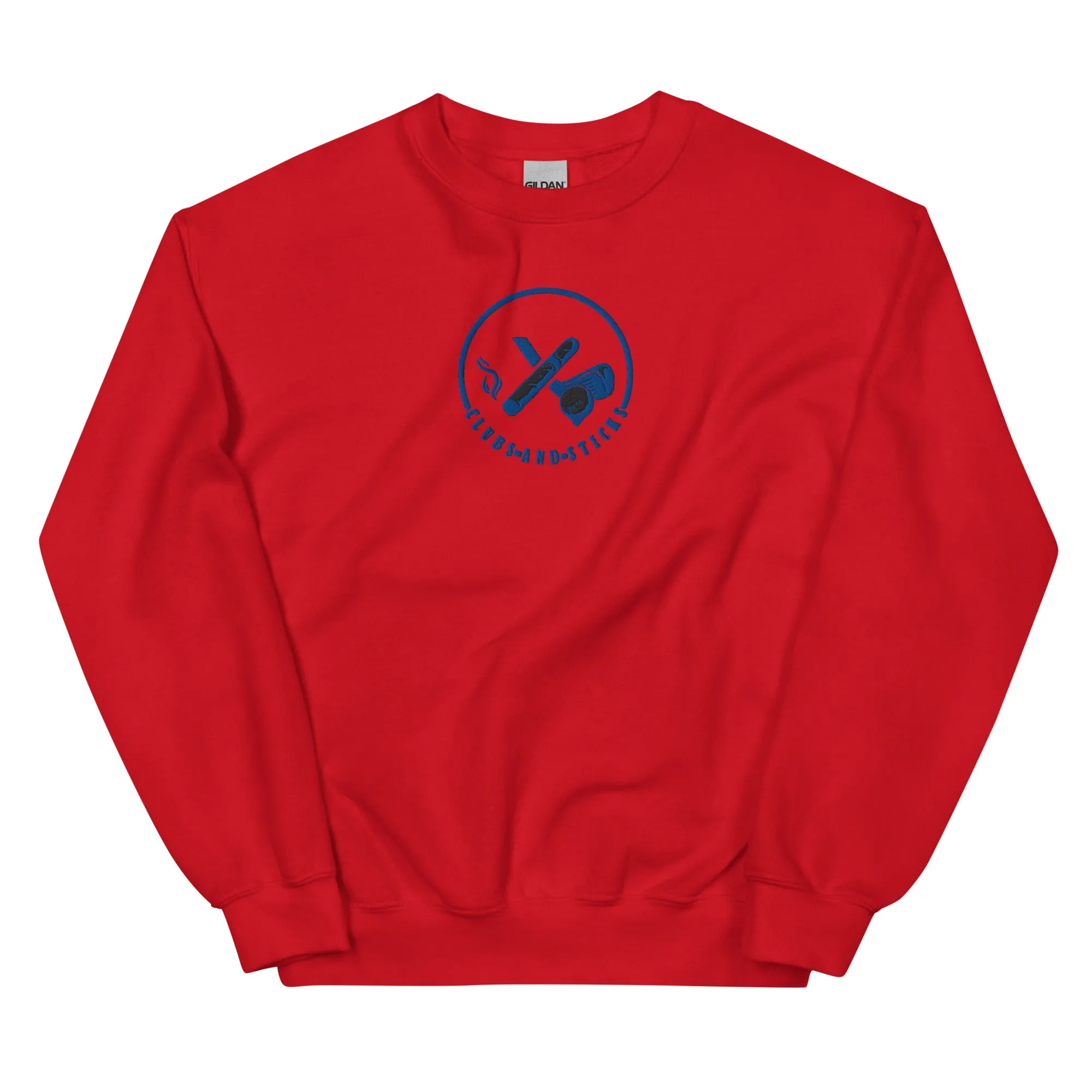 Clubs and Sticks Embroidered Sweatshirt - Royal Blue