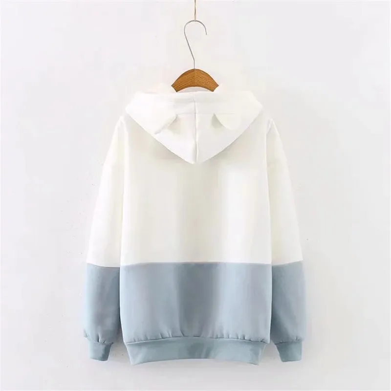 CUTE FISH EMBROIDERED LONG SLEEVE HOODIE UB2661