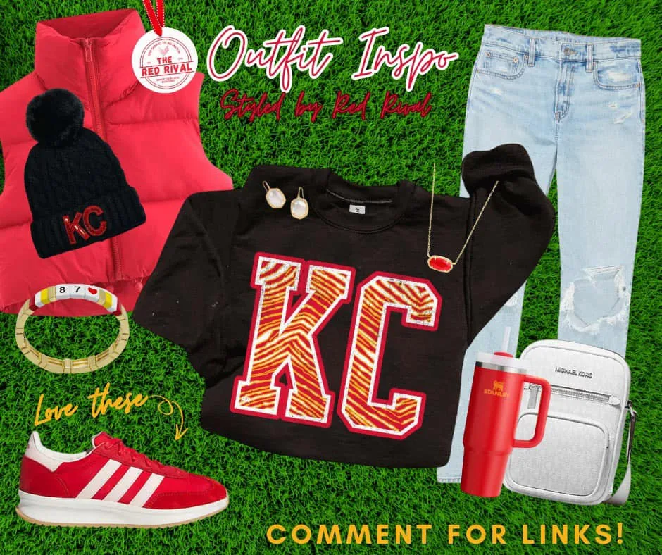 Distressed KC Retro Red/Gold Zebra Print Black Tee or Sweatshirt