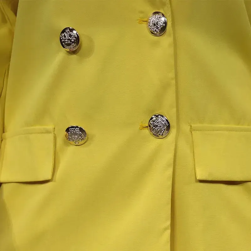 Double Breasted Jacket and Wide-leg Pants Suit