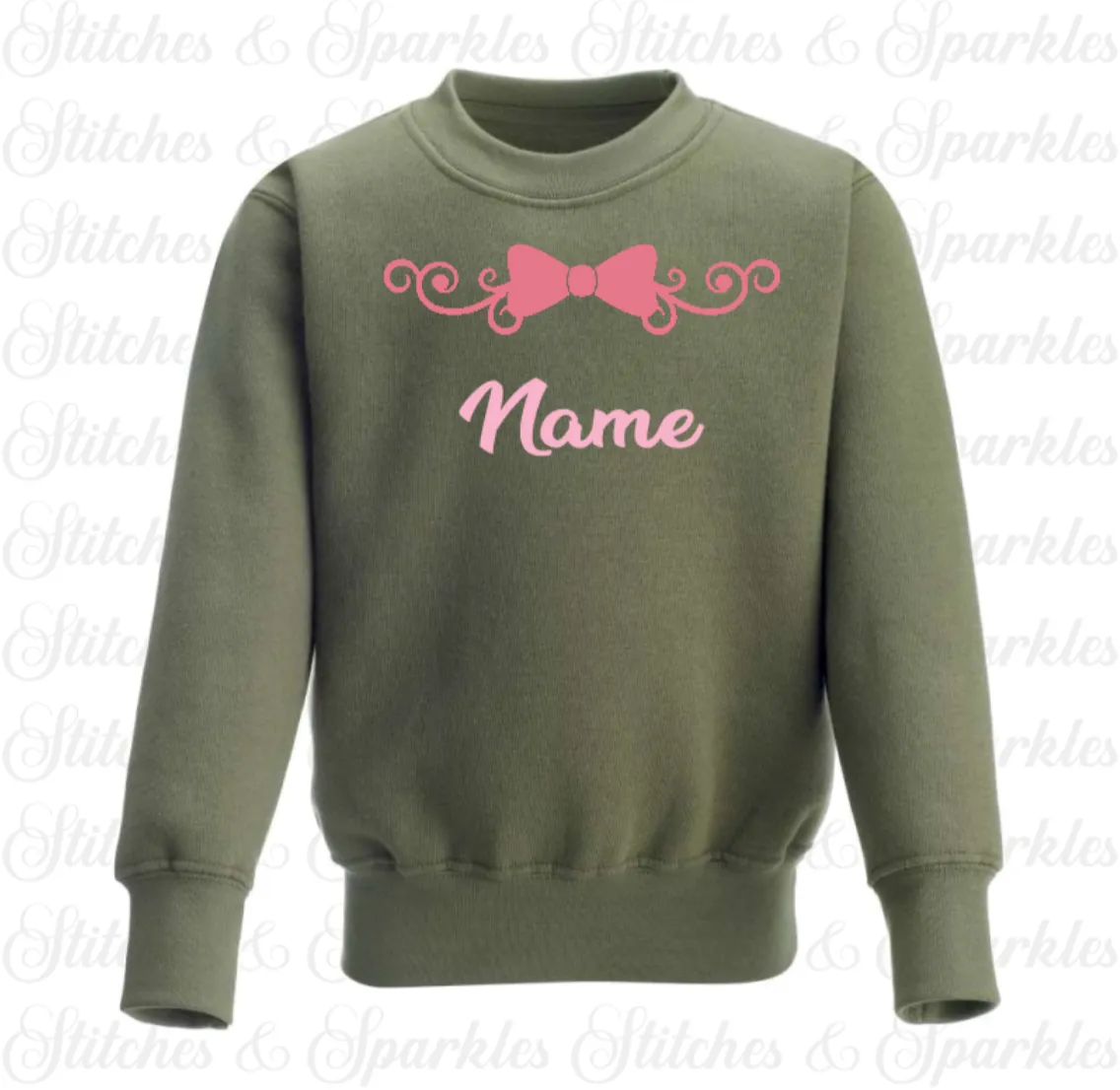 Embroidered Bow Design Jumper Sweatshirt