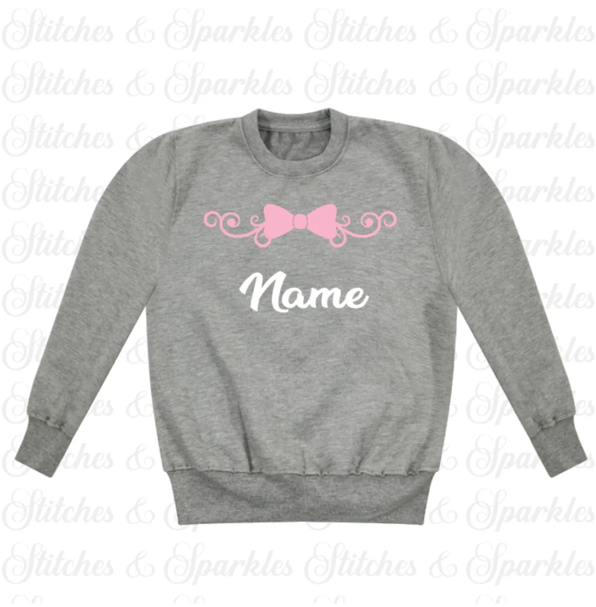 Embroidered Bow Design Jumper Sweatshirt