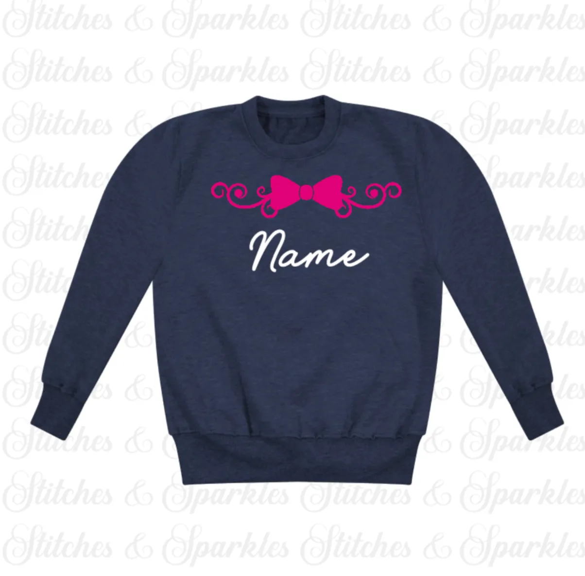 Embroidered Bow Design Jumper Sweatshirt