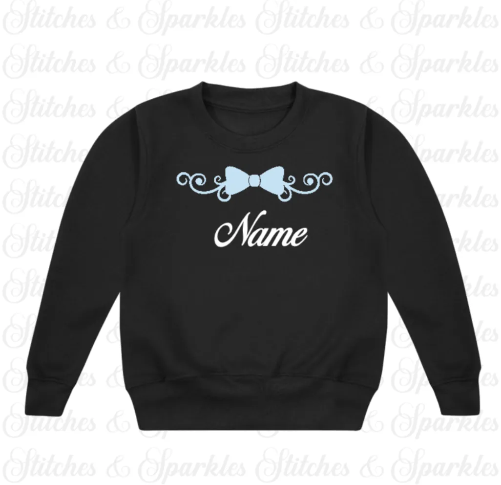 Embroidered Bow Design Jumper Sweatshirt