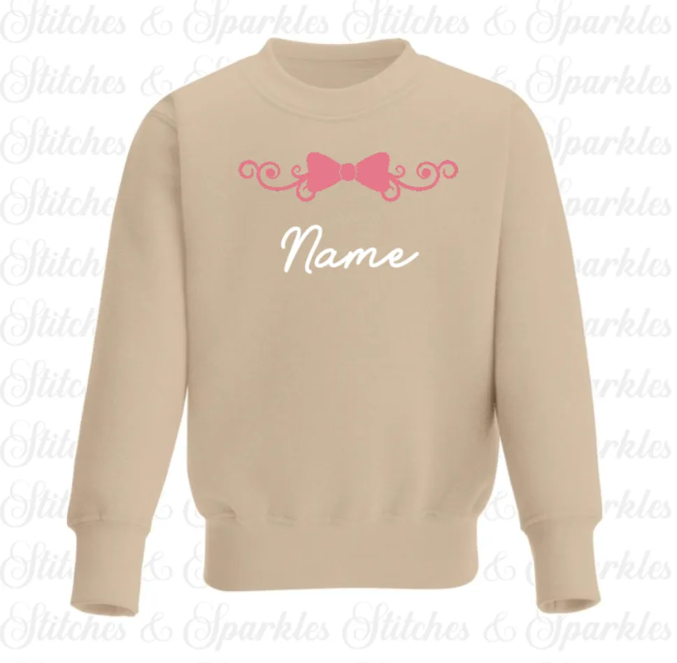 Embroidered Bow Design Jumper Sweatshirt